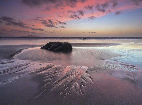 sunset beach wales landscape coast sand fractal cloudscape mandelbrot anglesey churchbay porthswtan walescoastpath