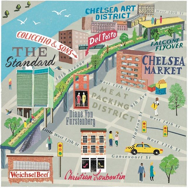 Anna Simmons - New York Highline map for Cara magazine