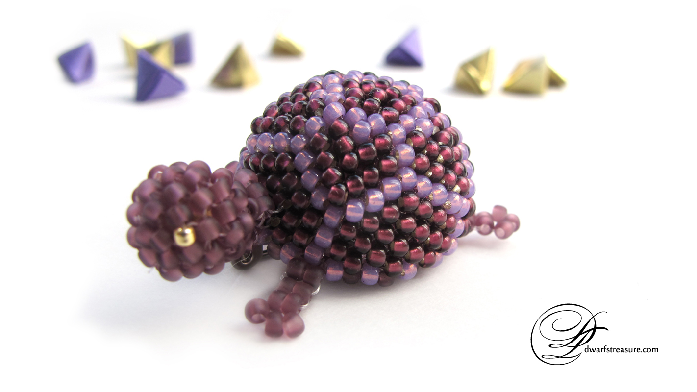 Amethyst seed beads turtle magnets for kitchen decoration
