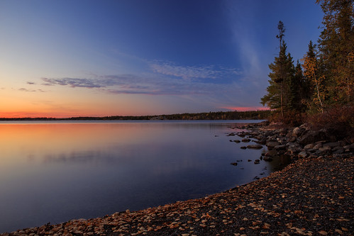sunset lake canada fall peace nwt yellowknife peacefull