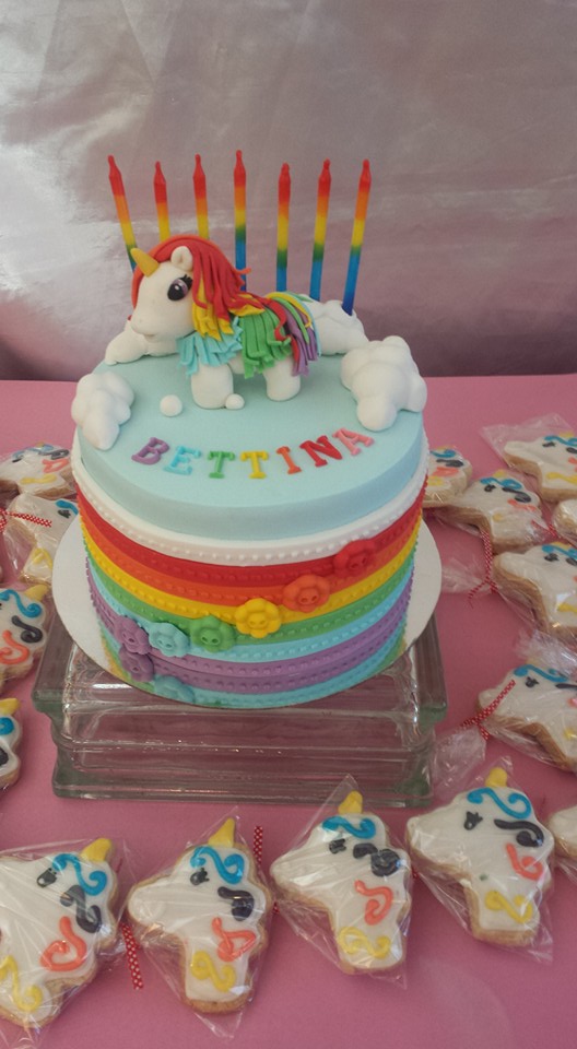 Unicorn and Rainbow Themed Fondant Cake by The Little Crumbles by Steph Gacusan