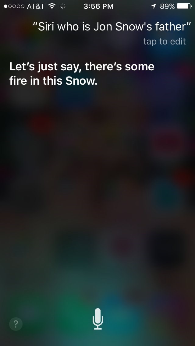 Unlike Jon Snow, Siri Knows Everything About His Parents