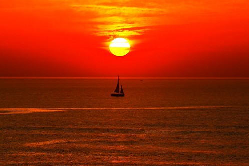 sunset beach silhouette telaviv sailing