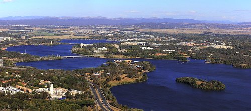 city lake australia canberra panaroma