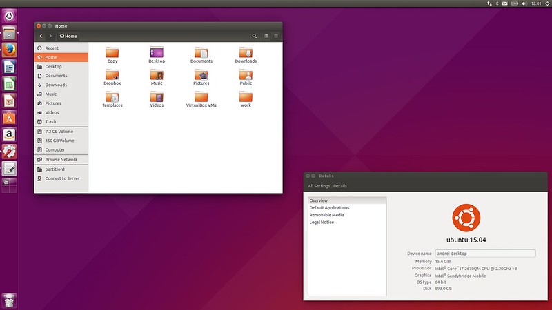 Скриншоты Ubuntu 15.04