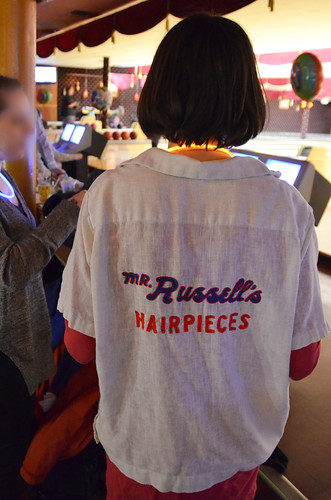 Mr. Russell's Hairpieces bowling shirt