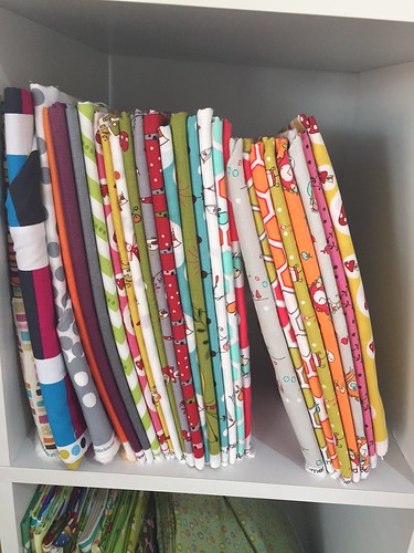 How I store my quilting fabric using comic book boards
