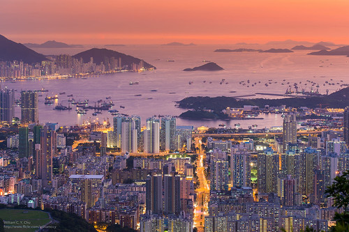 sunset hongkong cityscape dusk kowloon beaconhill lionrock westkowloon shekkipmei shamshuipo stonecuttersisland