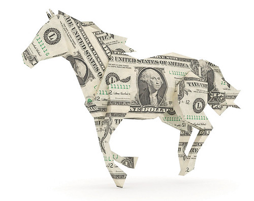 Banknote origami horse