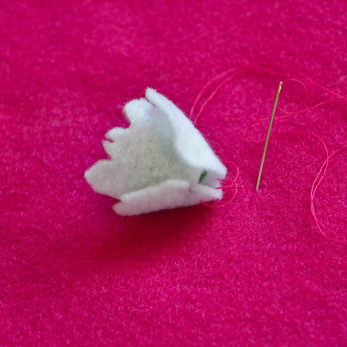 Step 5: Keep sewing petals one at a time