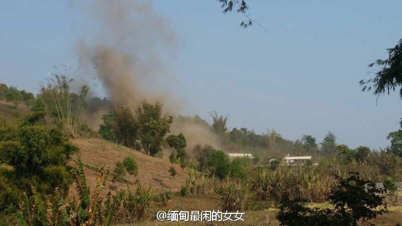 事發後，網絡最初流傳的一張所謂緬軍機炸彈空襲現場圖