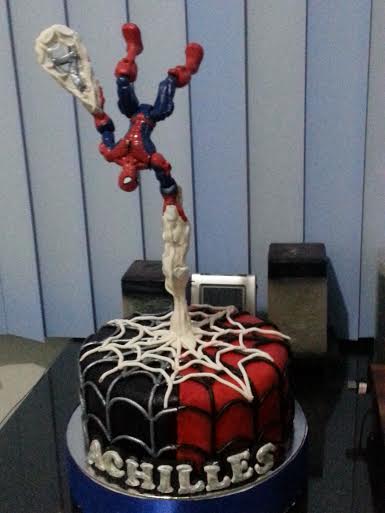 Anti-Gravity Spiderman Themed Cake by Maureen Censon