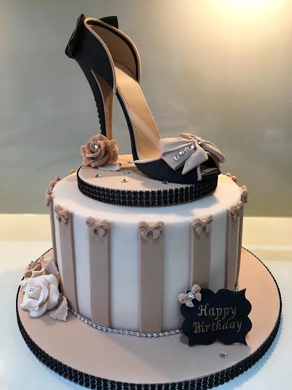 Beautiful Cake with Sugar Shoe by Lorraine Yarnold