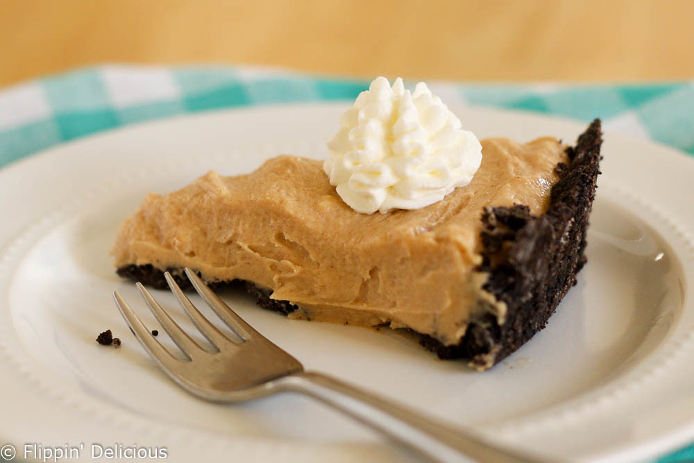 Gluten-Free Peanut Butter Pie. Creamy peanut butter filling in a crunchy gluten-free chocolate cookie crust, this recipe has been a family favorite for years.