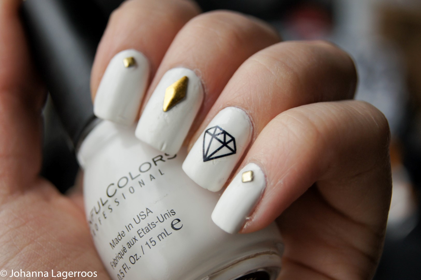 white studded nails