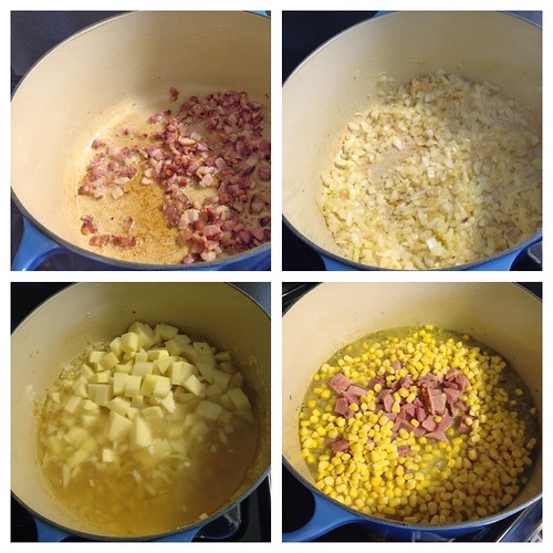 phases of ham, potato, & corn chowder