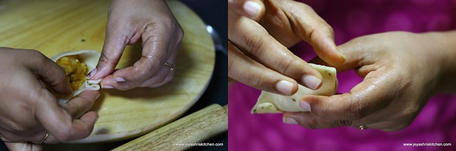 how to make shape samosa