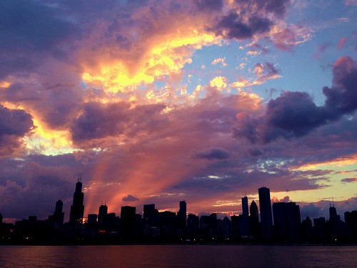 sunset summer sky chicago clouds pw