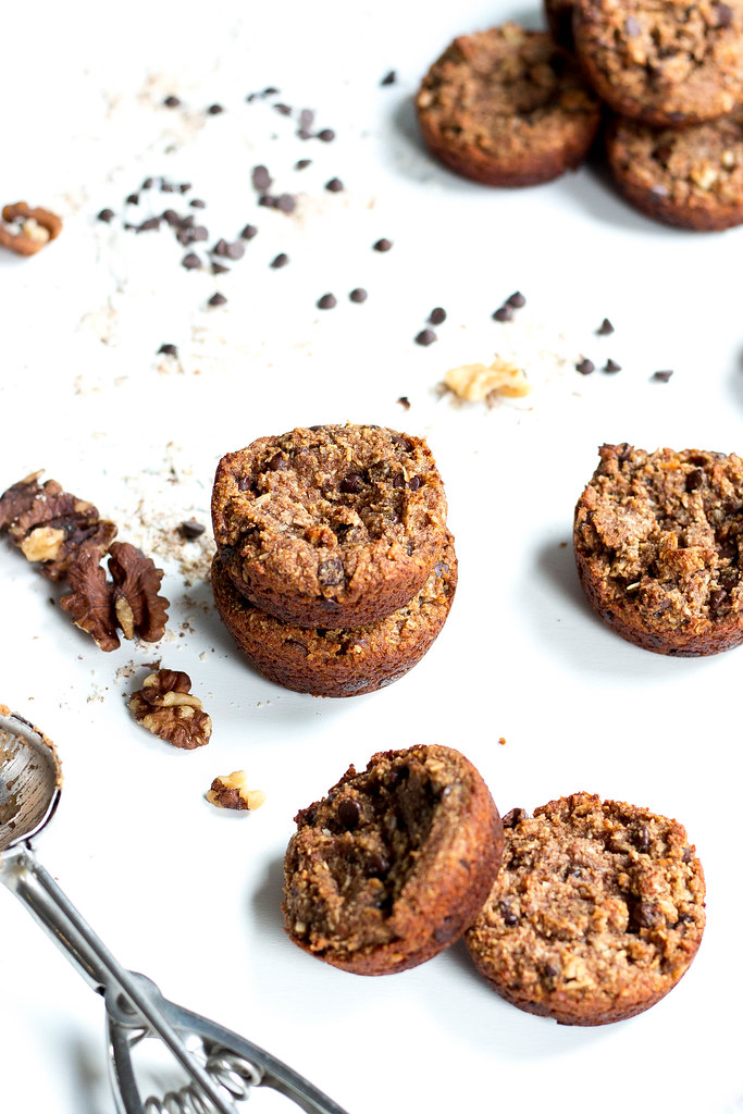 Chocolate Chip Coconut Muffins // Almond Flour + Walnuts