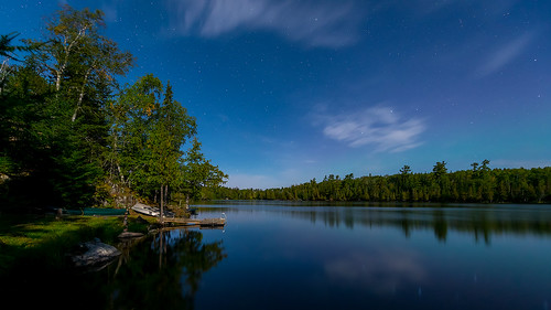 lake canada stars pier canoe manitoba nightsky whiteshell huntlake mistyscapescom