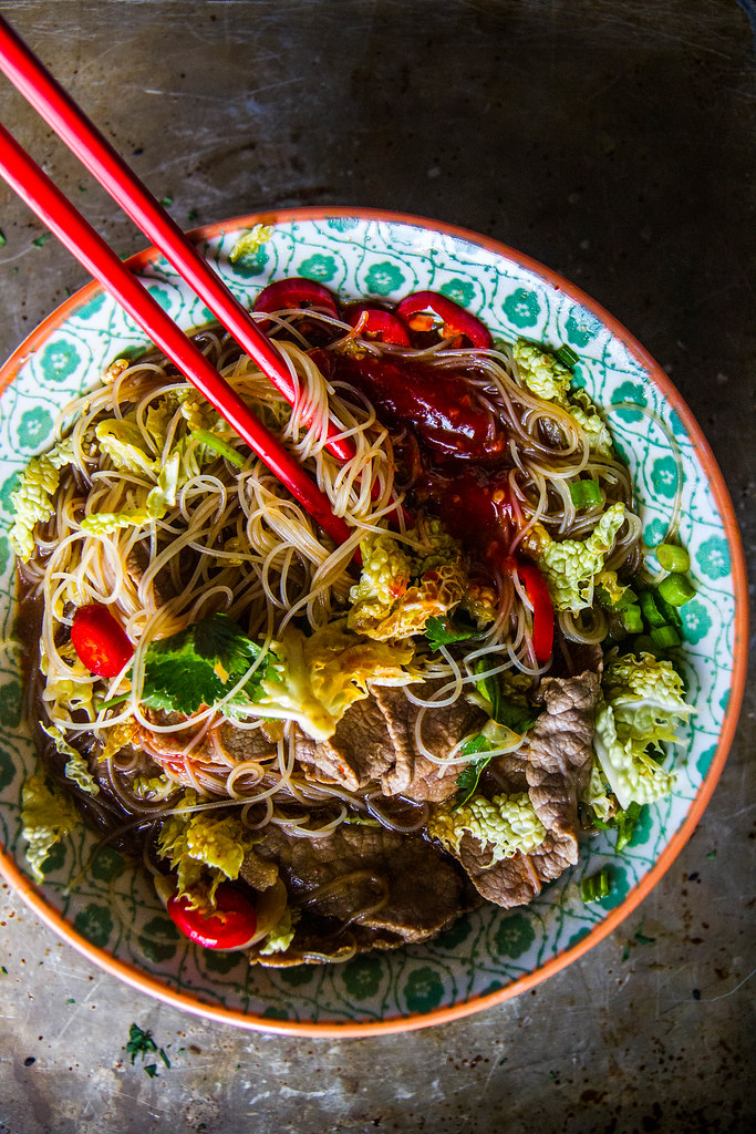 Spicy Beef Asian Noodle Soup