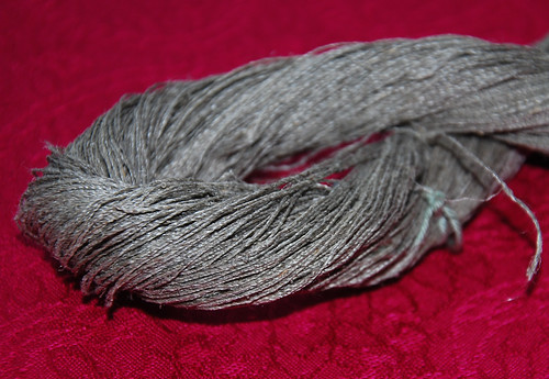 Irieknit handspun linen yarn vintage Pennsylvania flax on antique spinning wheel