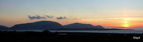 uk greatbritain sunset panorama silhouette skyscape island islands evening coast march scotland orkney view hills hoy scapes scapaflow graemsay