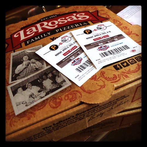 Free #LaRosas pizza number one of the season. Thanks for all the Opening Day Strikeouts, #Reds!