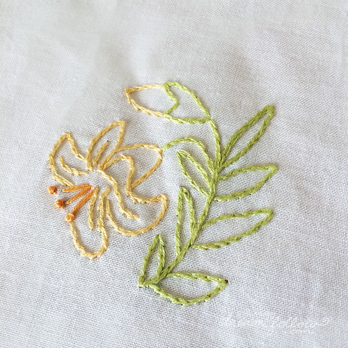 embroidered lily