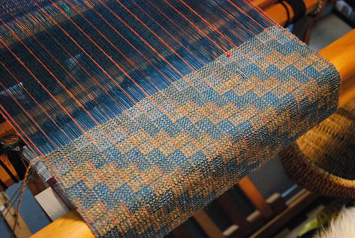 River by the Sea Scarf by irieknit in classic crackle on the loom