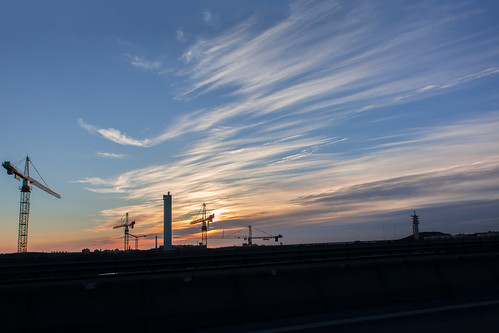 sky clouds sunrise stockholm crane canon5dmkii