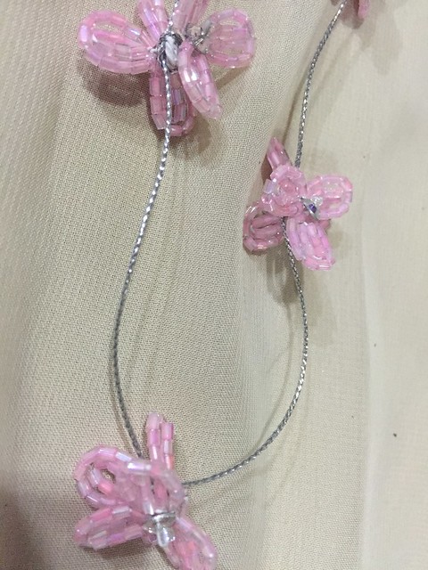 Malu Veloso pink flower necklace