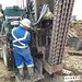 Drilling bore holes for geothermal system