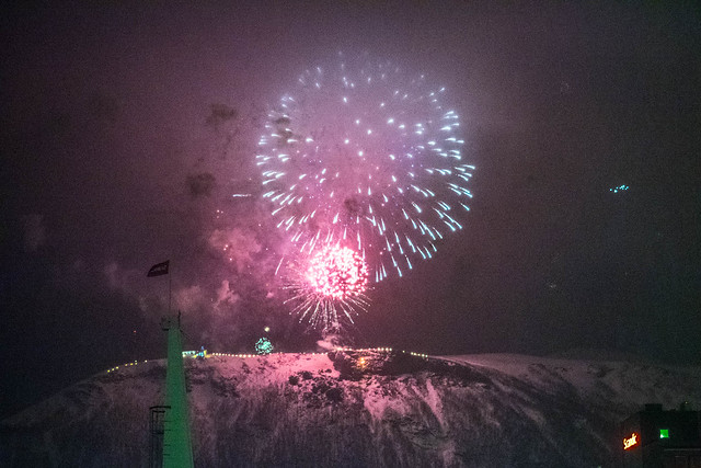Fuegos artificiales de fin de año en Tromsø