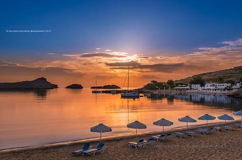 blue sea sunrise mediterranean aegean greece rhodes vacations lindos dodecanese goldensunrise
