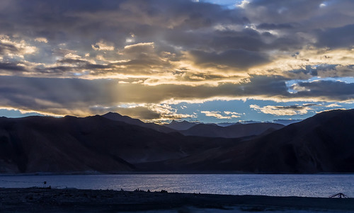 india mountain lake silhouette clouds sunrise day leh hdr ladakh jammukashmir pangongtso