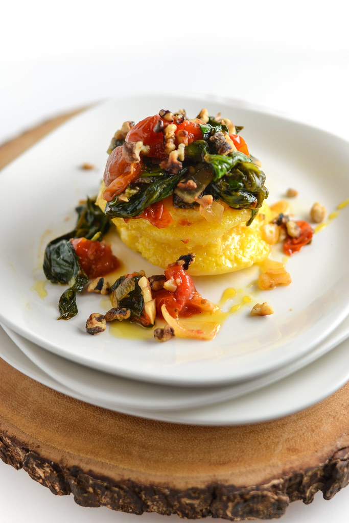 Polenta Stack with Spinach and Tomatoes {Secret Recipe Club} | Things I Made Today