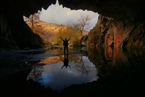park uk travel trees england mountain lake holiday tree english water silhouette canon reflections landscape mirror spring scenery view britain brother rydal district united great lakedistrict sigma kingdom symmetry national cumbria april symmetrical jagged british cave cavern lakeland ambleside lakedistrictnationalpark senic cumbrian rreflection rydalcave 450d