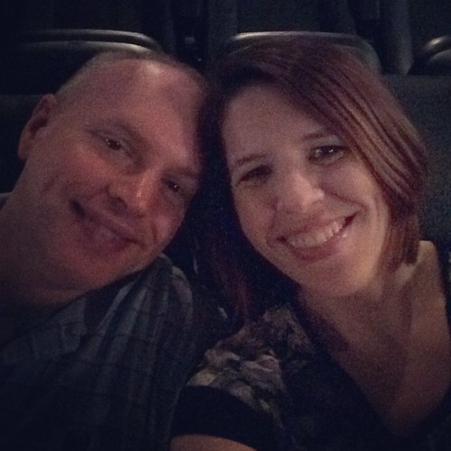 Obligatory date night selfie. About to get our geek on & watch the Avengers 2.