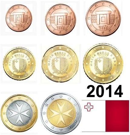 Sada 8 ks euromincí Malta 2014
