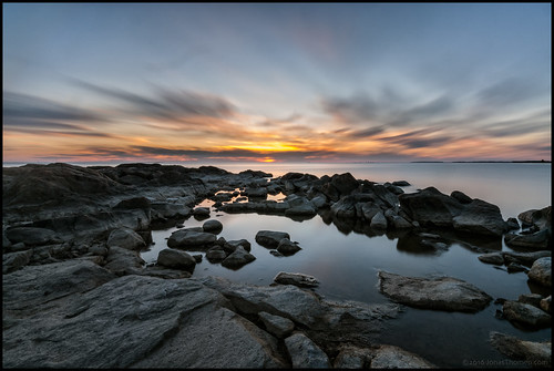 sunset sea water clouds evening rocks cliffs filter vatten havet hav solnedgång moln stenar nd400 kväll klippor