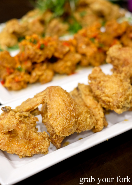 Korean fried chicken with soy at Crispy Cluckers, Newington