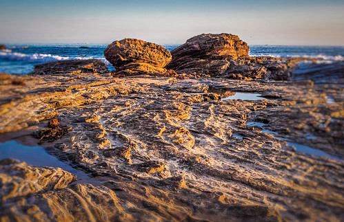 ocean california sunset rocks unitedstates pacific newportbeach crystalcovestatepark