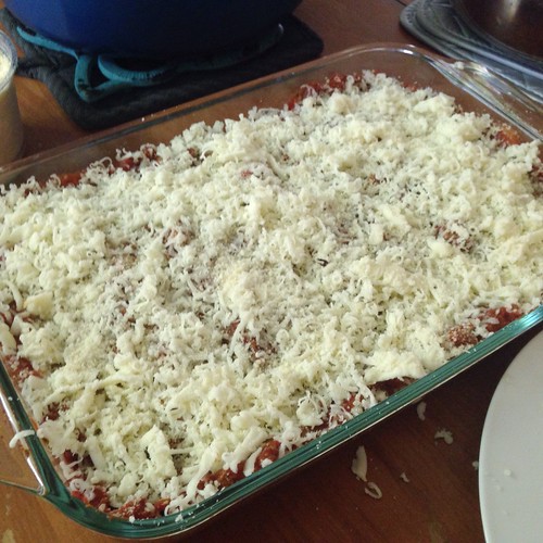 lasagna ready for the oven