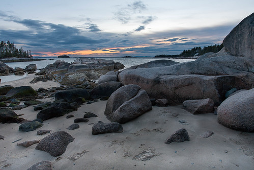 sunset islands coast sand rocks maine shore deerisle stonington