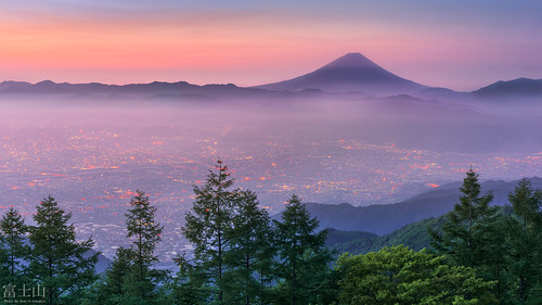 morning mountain japan fog sunrise dawn fuji fujisan yamanashi yamanashiken nirasakishi
