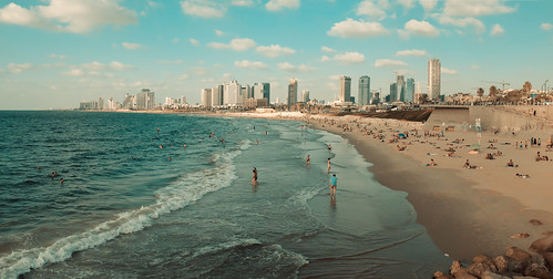 panoramicview panoramic beach summer somewhereonlyweknow fuji fujifilm x100 x100s blue azzurro waves israel telaviv coastline