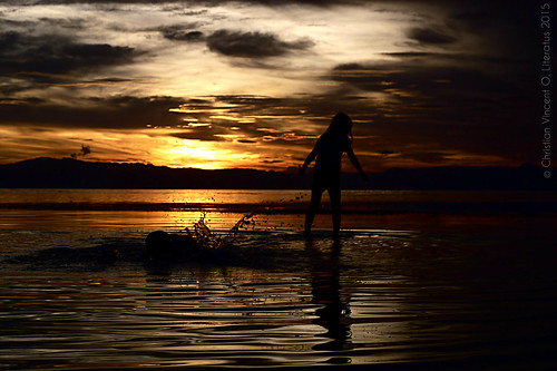 sunset beach silhouette samboan