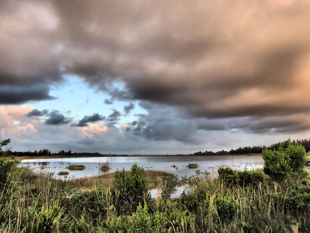 Clouds over lake HDR 20150415