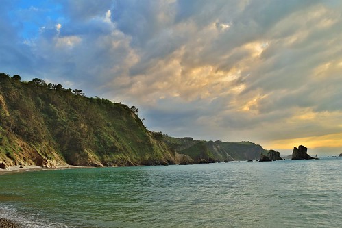 sunset sea costa nature landscape atardecer mar spain nikon rocks asturias playa rocas d3300